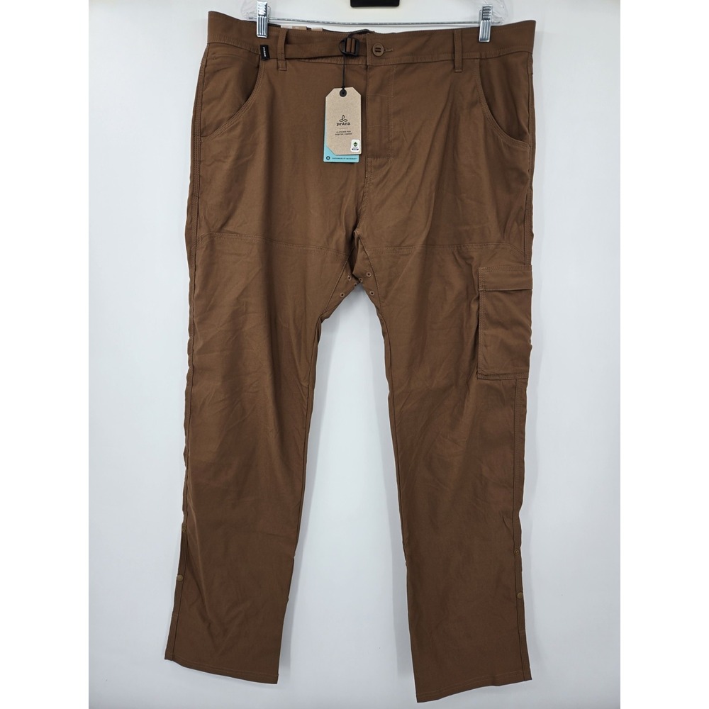 PrAna Stretch Zion Slim Pant II Mens 42X32 Brown Sepia Hiking Outdoor NWT